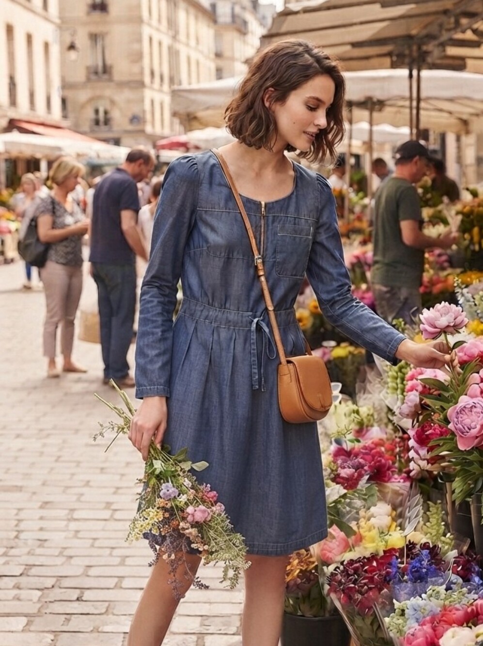 Prada Denim Pleated Preppy Mini Dress 42/M